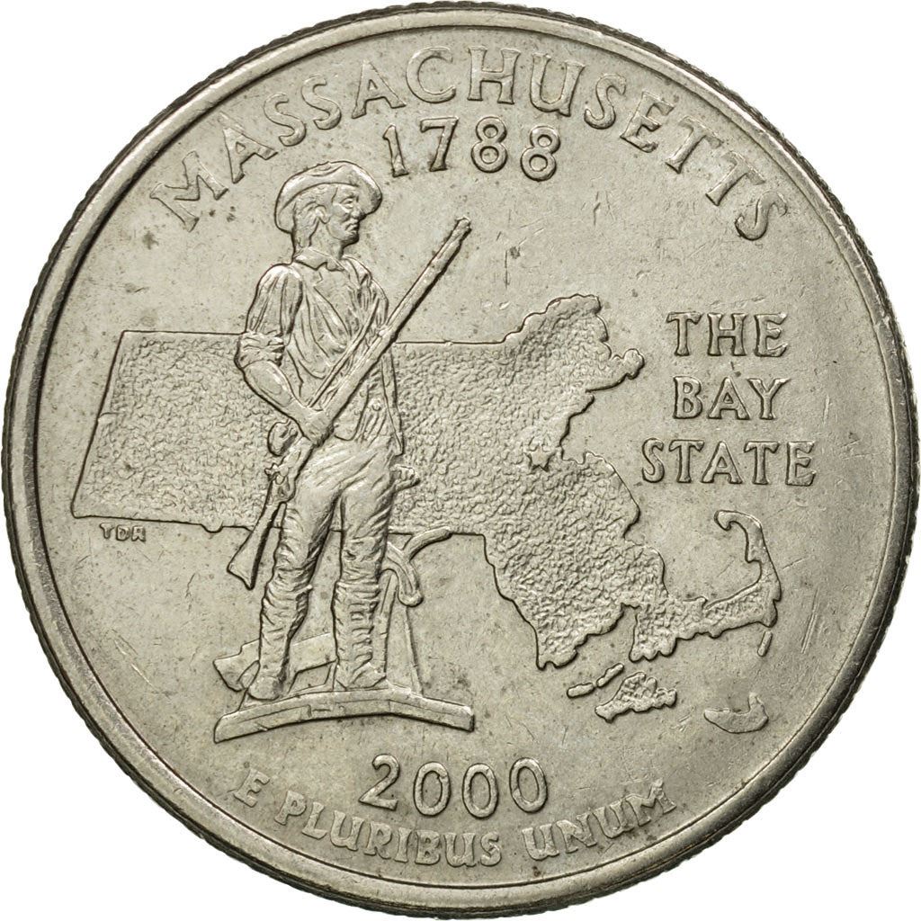 United States | 1/4 Dollar Coin | Massachusetts | Km:305 | 2000