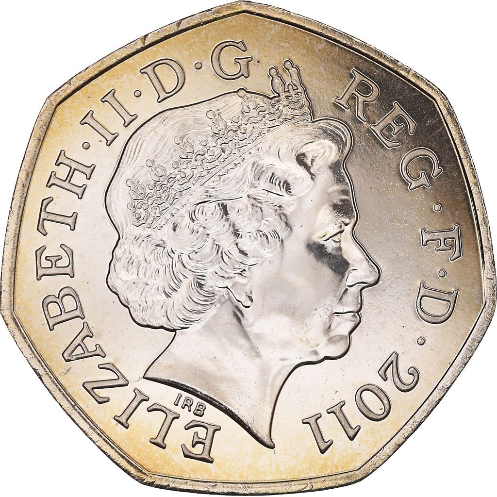 United Kingdom 50 Pence Coin | Elizabeth II 4th portrait | Shooting | 2011