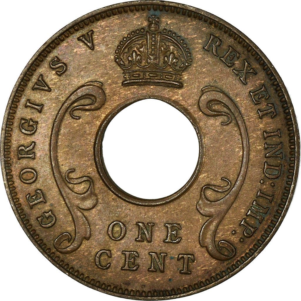 East Africa | 1 Cent Coin | Crown | Tusks | Km:22 | 1922 - 1935
