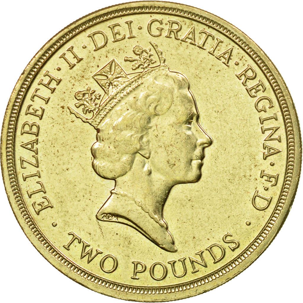 United Kingdom | 2 Pounds Coin | Elizabeth II 3rd portrait | World War II | 1995