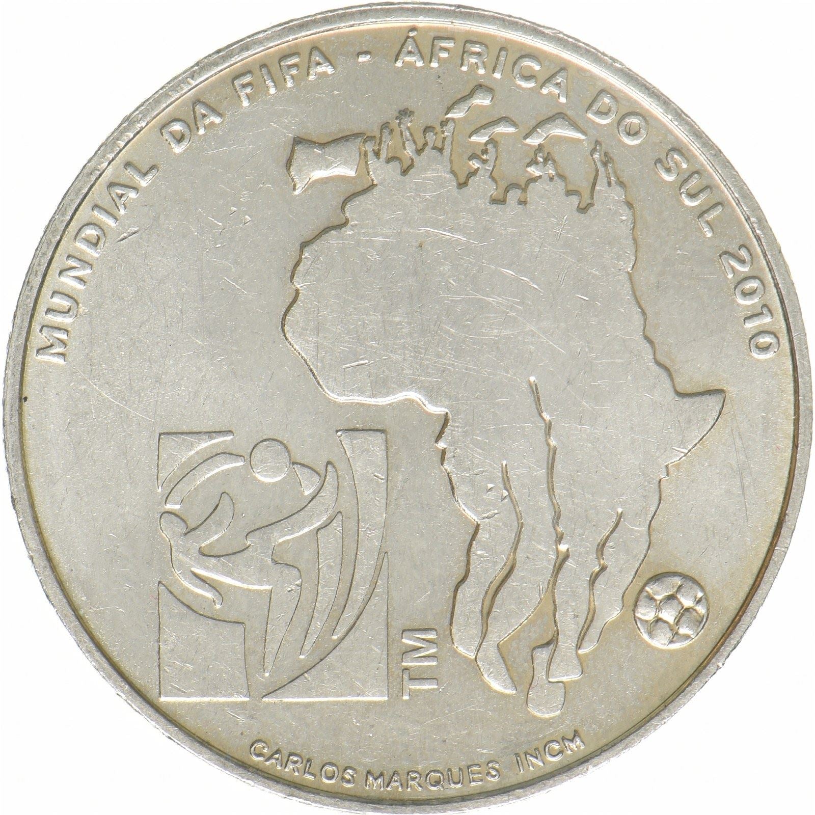 Portugal | 2,50 euro-mønt | Verdensmesterskab | Kobber-nikkel | KM:797 | 2010