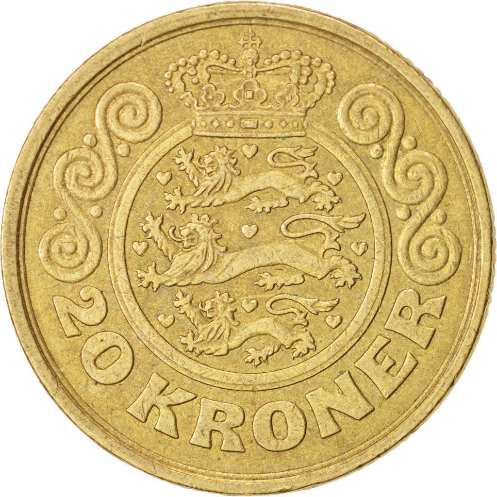 Denmark | 20 Kroner Coin | Margrethe II | Km:871 | 1990 - 1993