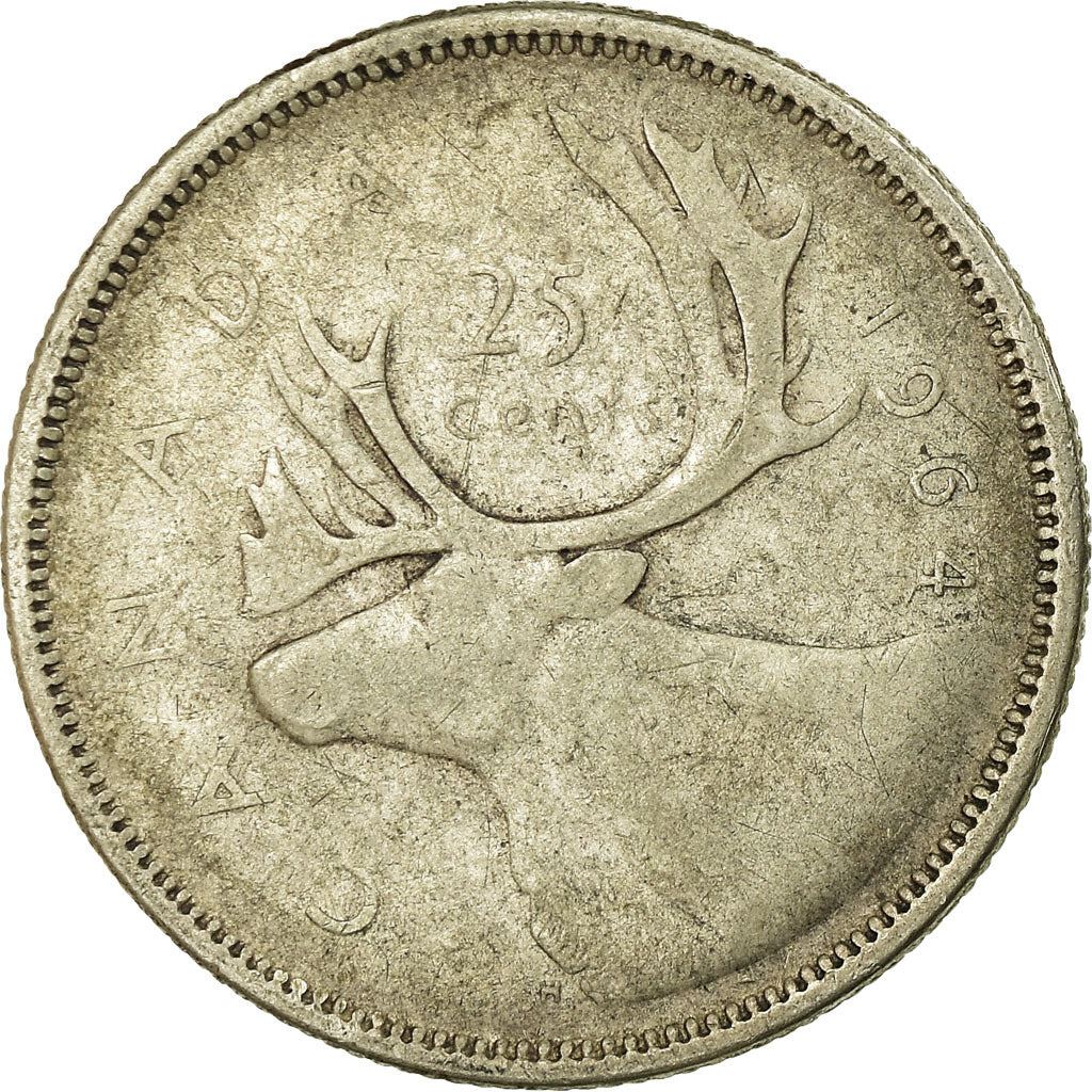 Canada | 25 Cents Coin | Silver | 1st portrait | KM:52 | 1953-1964