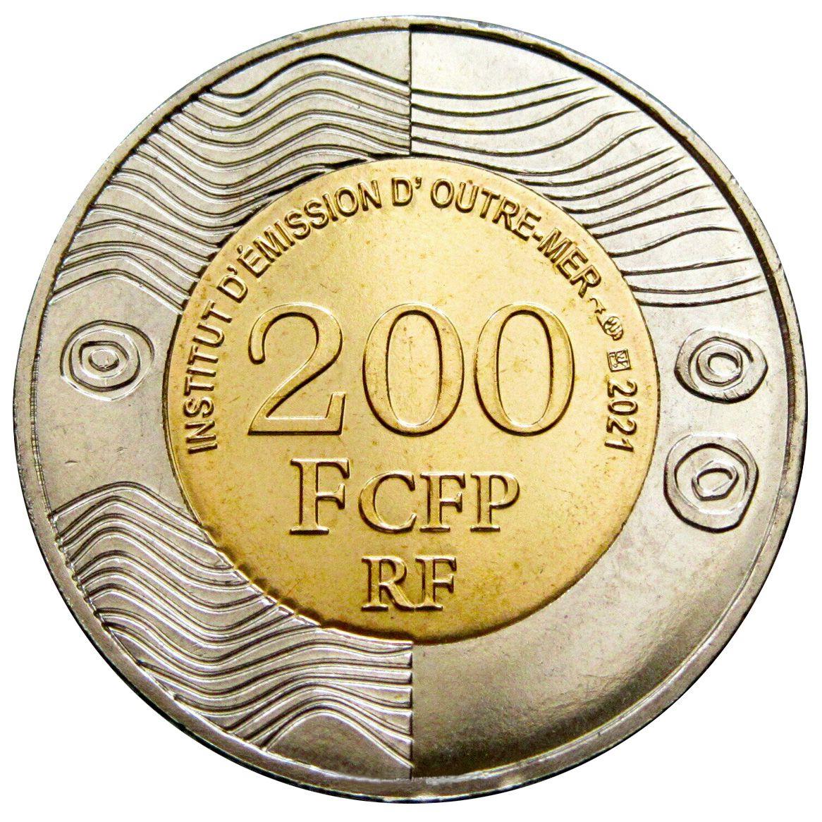 Prancūzijos Ramiojo vandenyno teritorijos | 200 Francų CFP moneta | Bangos | Būgnas | Ukulėlė | 2021 - 2022