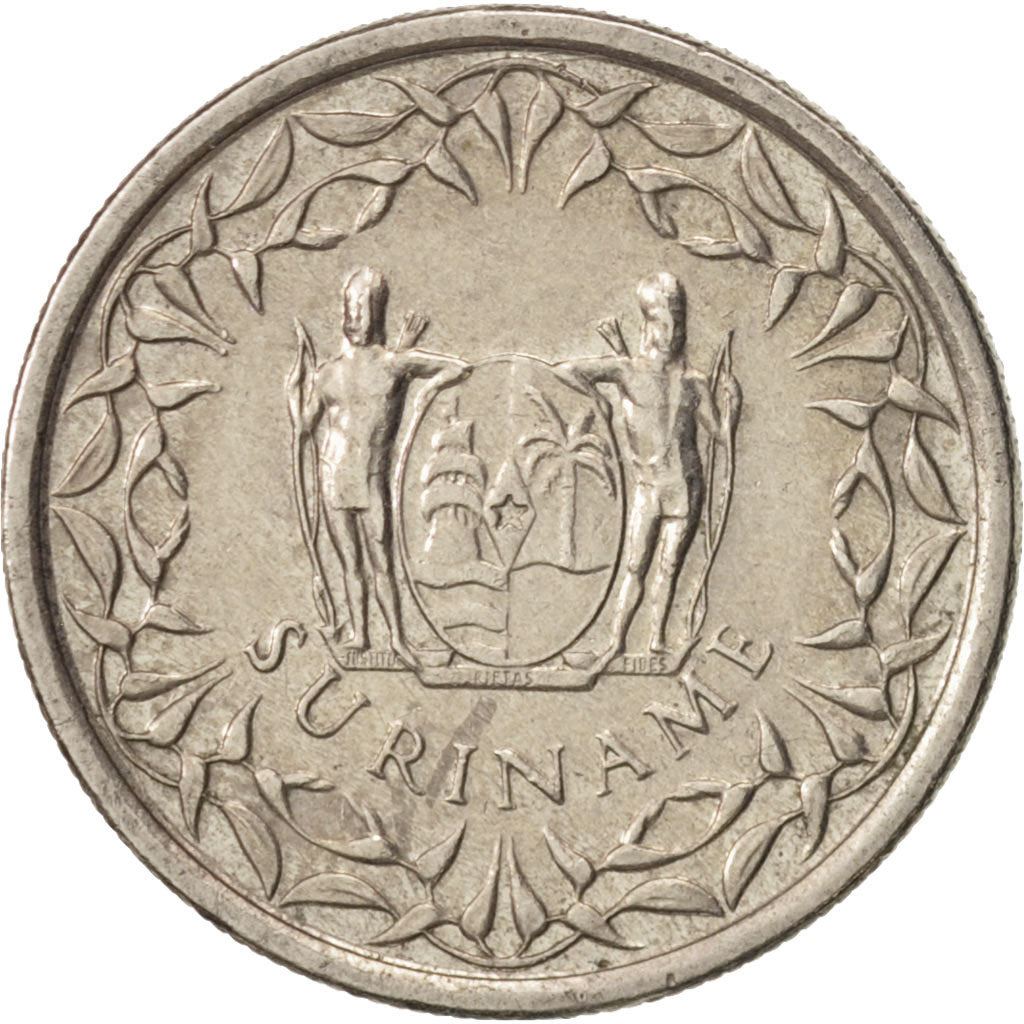 Suriname | 25 Cents Coin | Natives | Wreath | Km:14 | 1987 - 2017