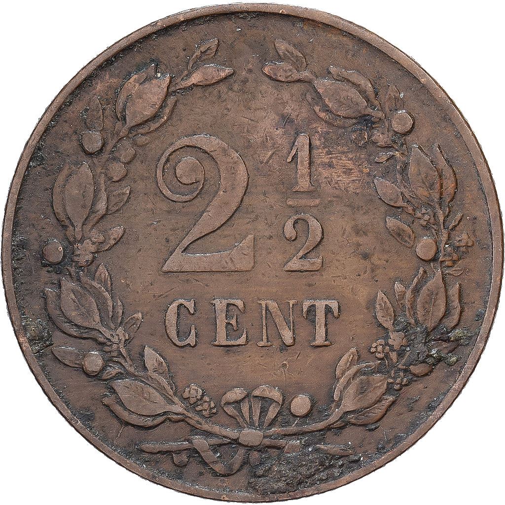 Nederlandene | 2,5 Cents Mønt | Løve | Km:108 | 1877 - 1898