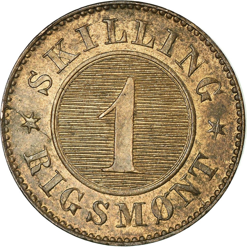 Denmark | 1 Skilling Rigsmont Coin | Bronze | KM:763 | 1856-1863