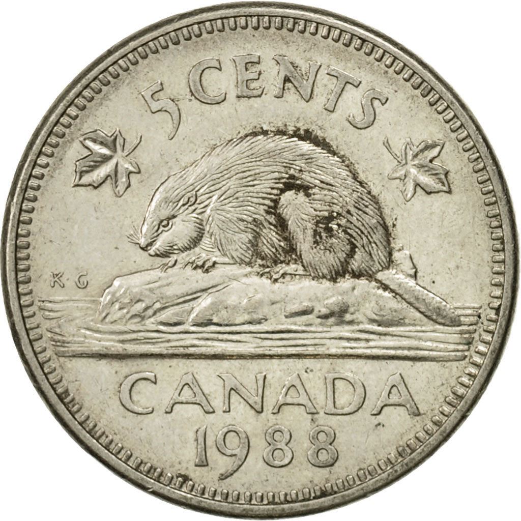 Kanada | 5-Cent-Münze | Kupfer-Nickel | 2. Porträt; Kupfer-Nickel | KM:60.2a | 1982-1989