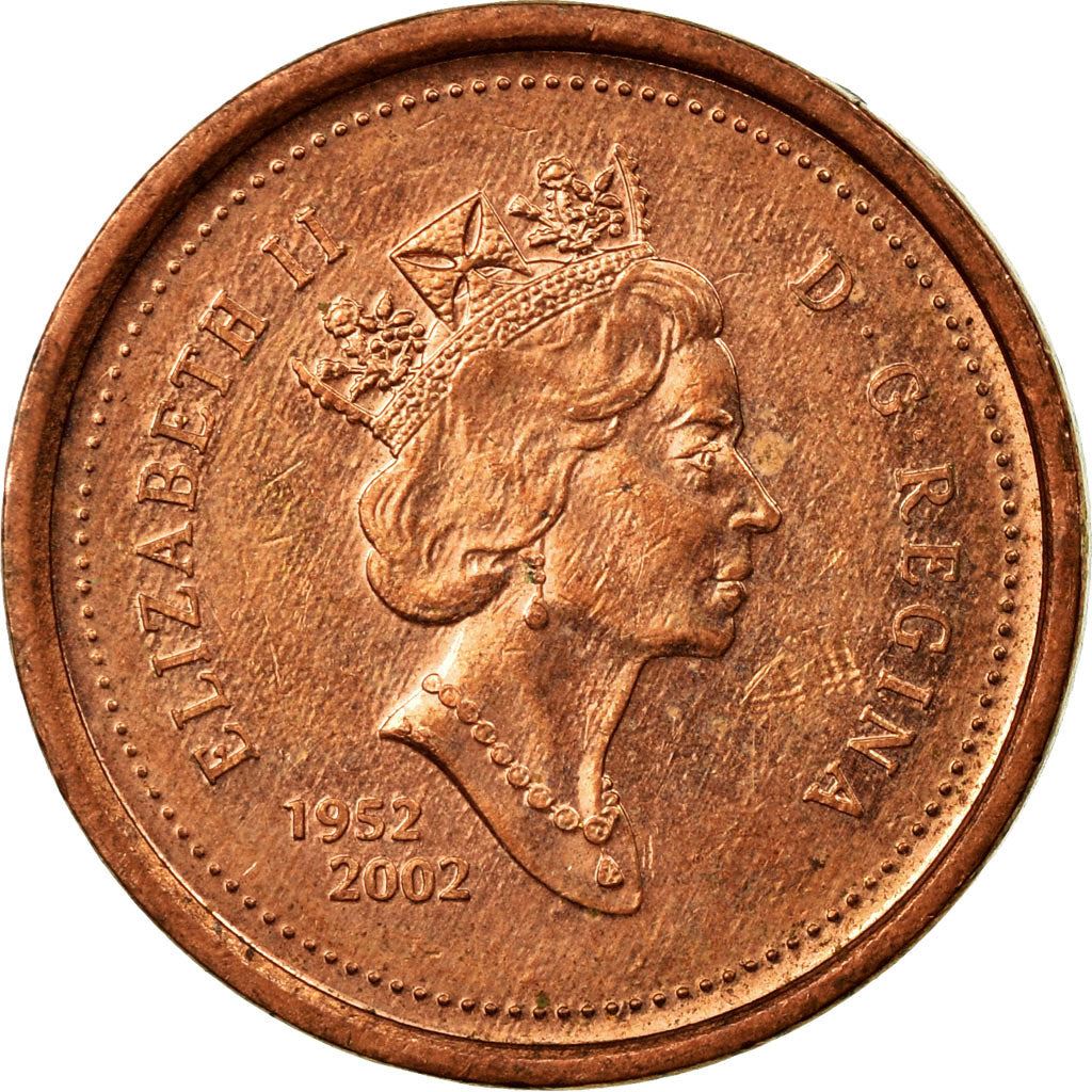 Canada | 1 Cent Coin | Copper plated zinc | Golden Jubilee | KM:445 | 2002