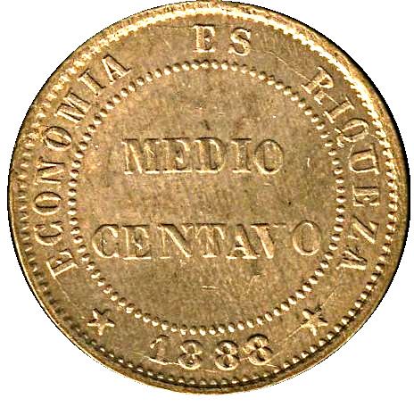 Chile 1/2 Centavo Coin | KM148a | 1883 - 1894