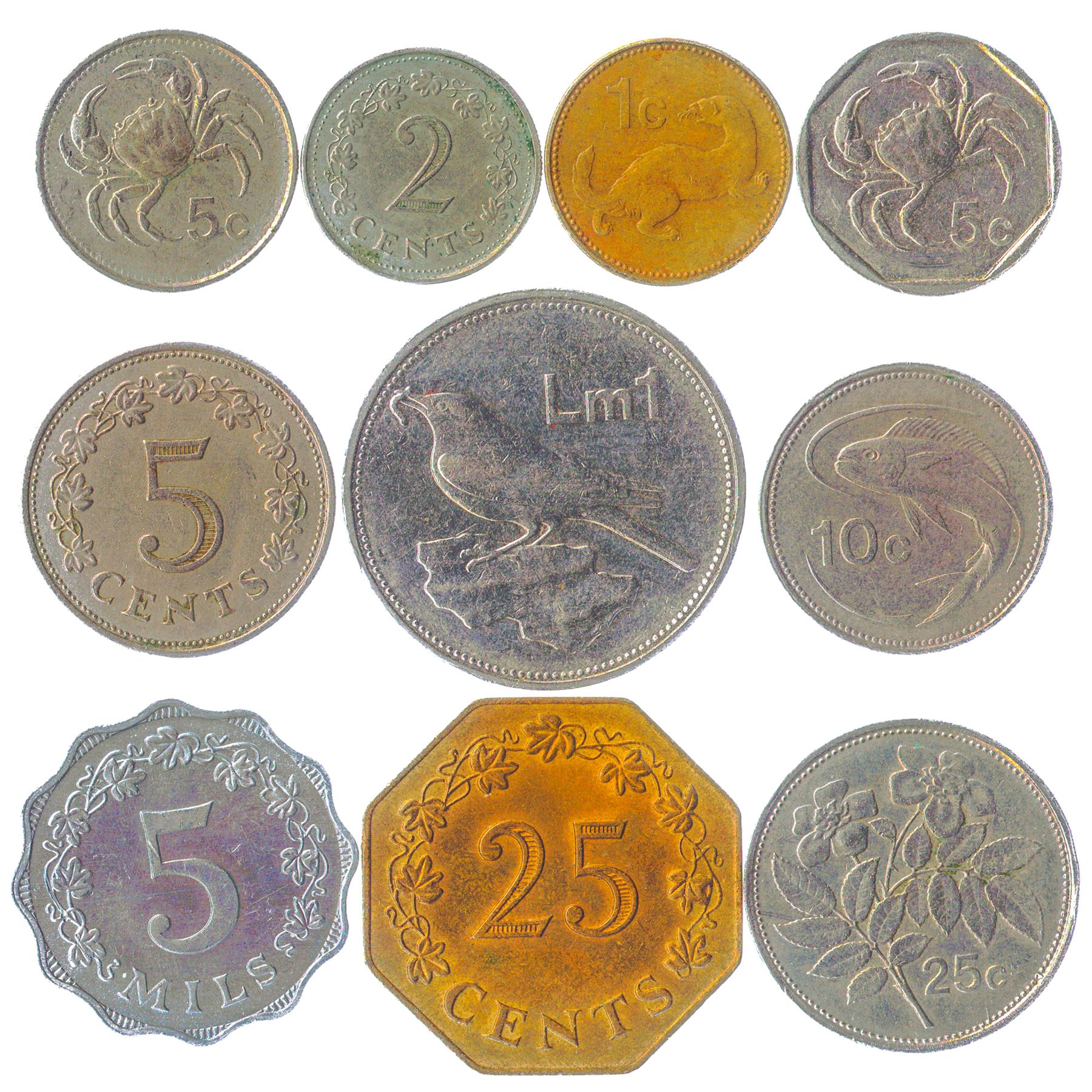 Malta 10 Mixed Coins 50 Cents | 1972 - 2007