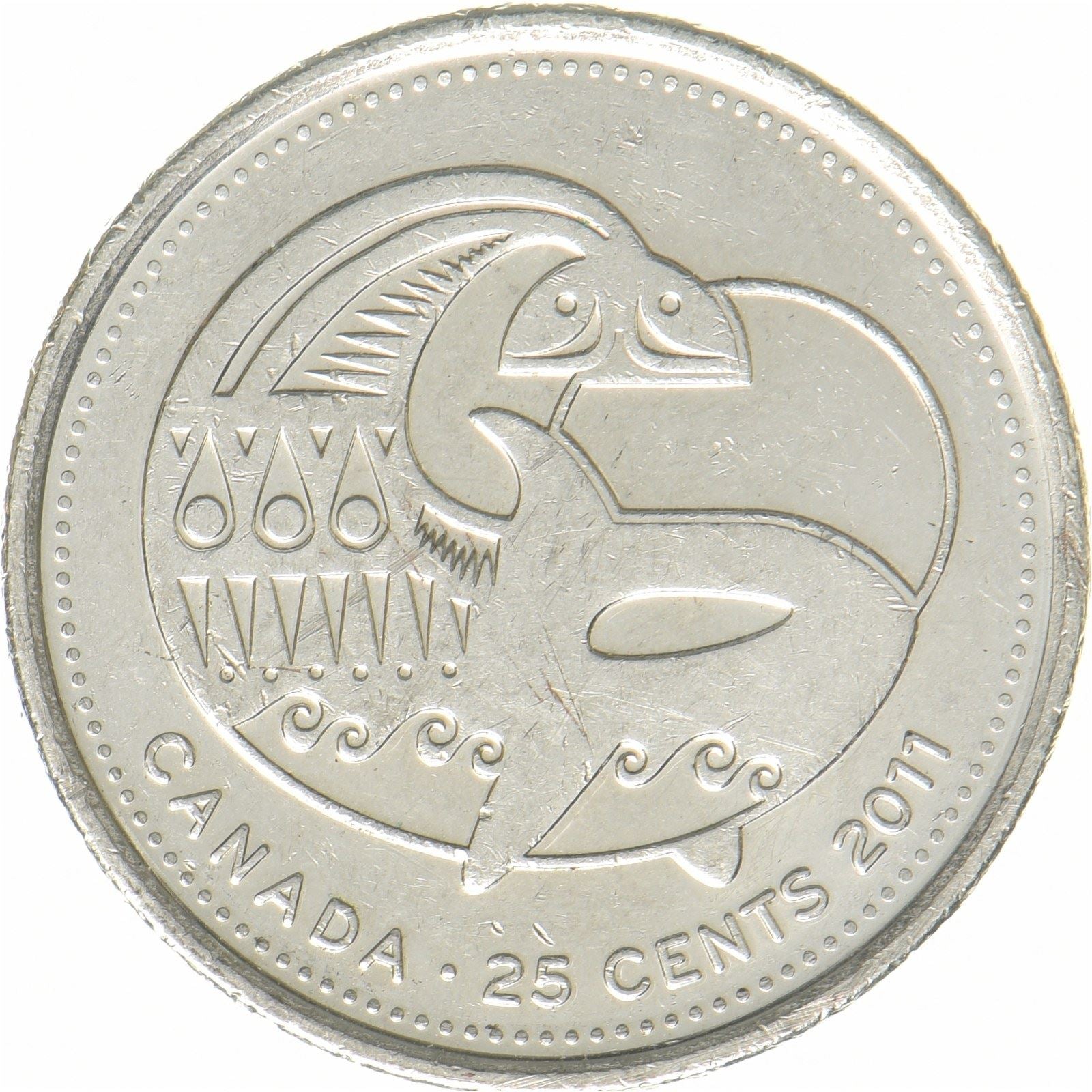 Kanada | 25-Cent-Münze | Orca | Nickelbeschichteter Stahl | KM:1170 | 2011