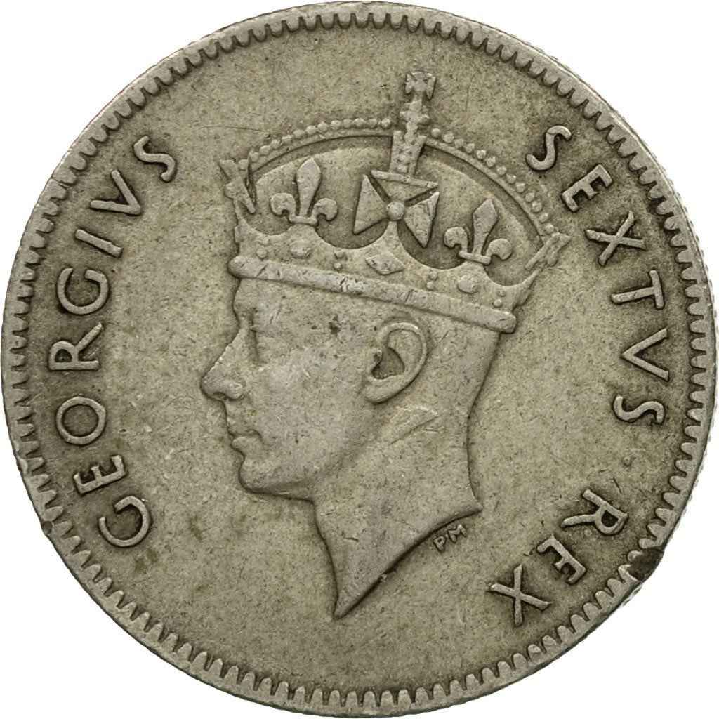 East Africa | 50 Cents Coin | George VI | Lion | Mountains | Km:30 | 1948 - 1952