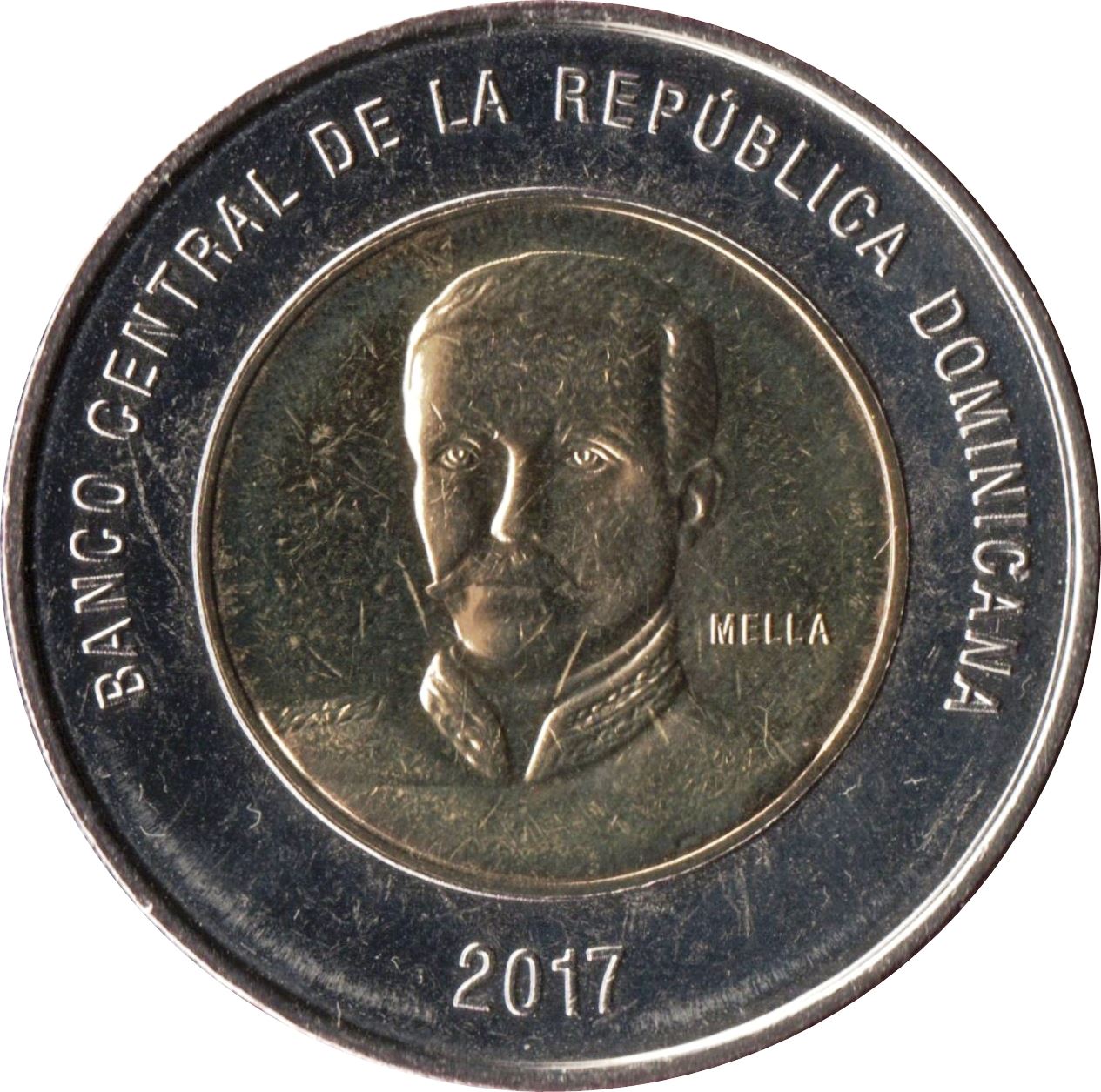 Dominican Republic 10 Pesos Coin | Matias Ramon Mella | 2017 - 2020