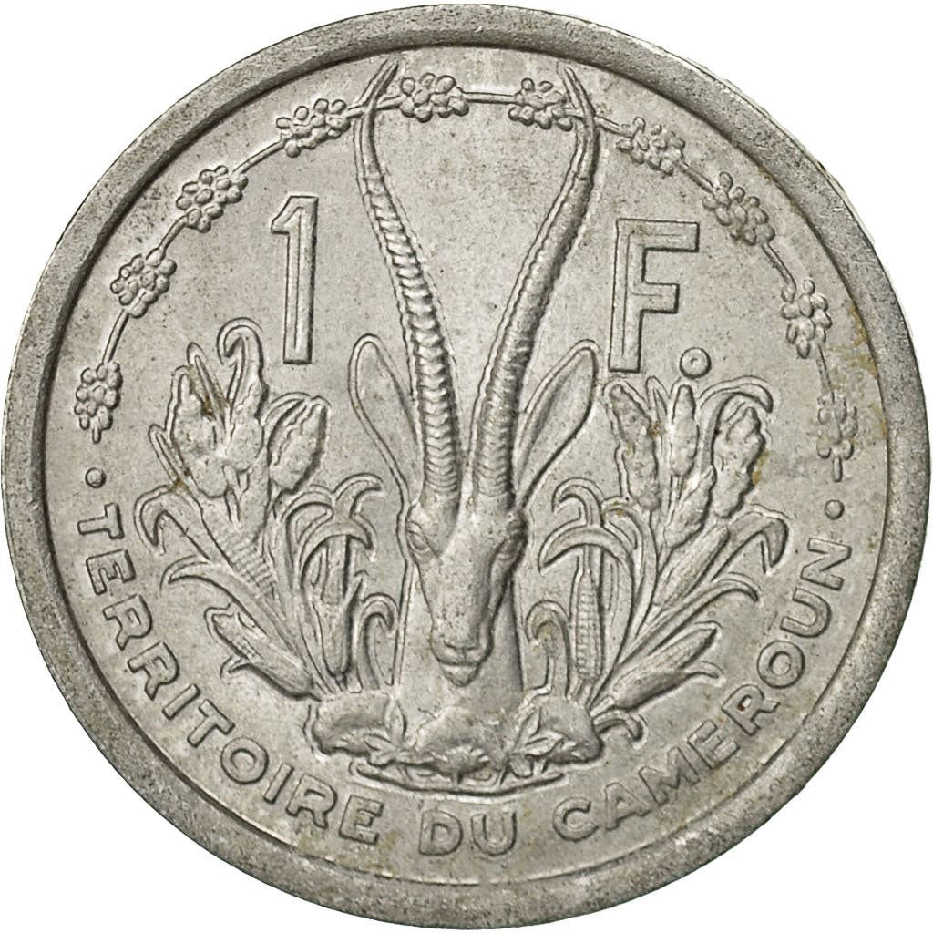 French Cameroon | 1 Franc Coin | Liberty | Phrygian cap | Gazelle | Ships | Km:8 | 1948