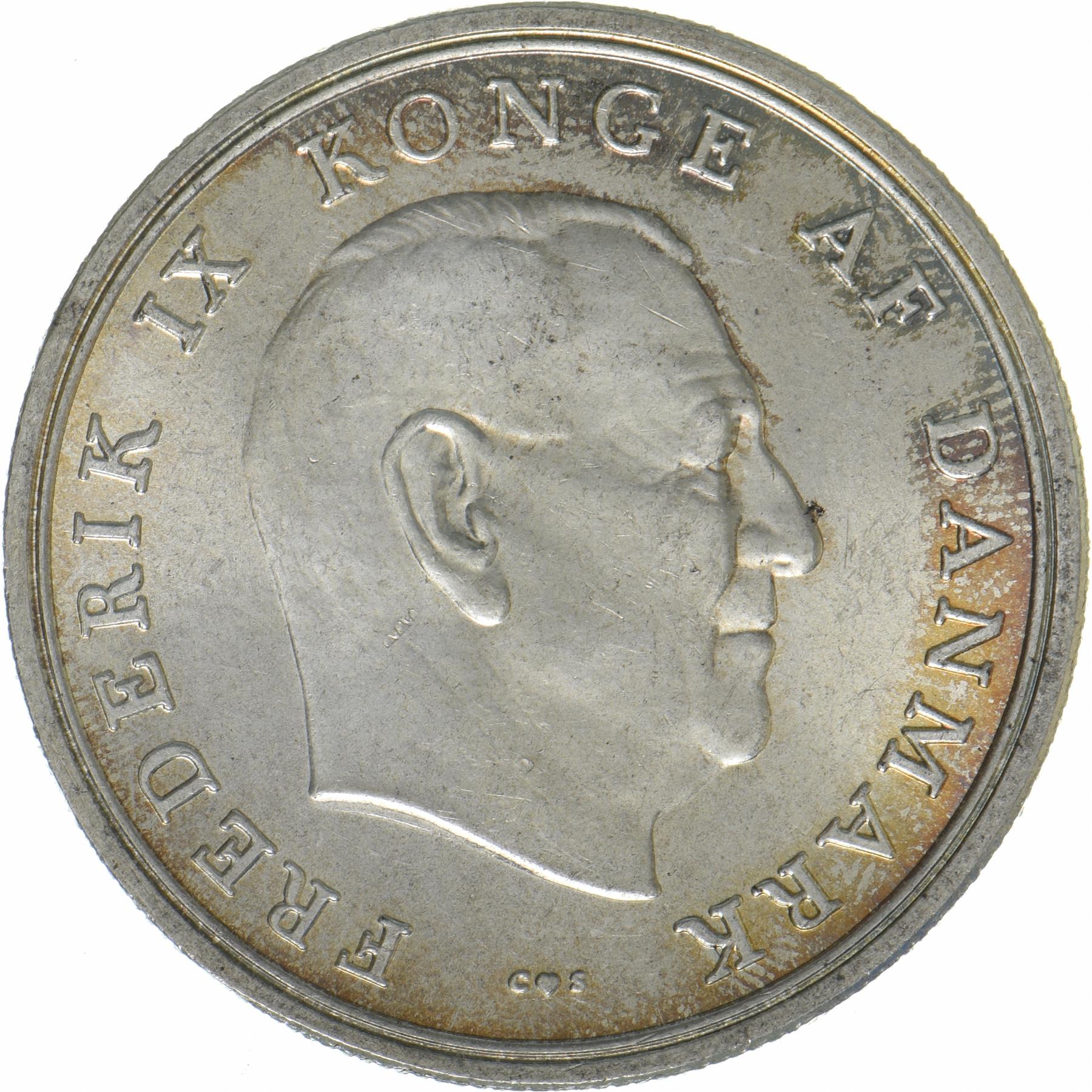 Denmark | 5 Kroner Coin | Silver | Wedding of Princess Anne Marie | KM:854 | 1964