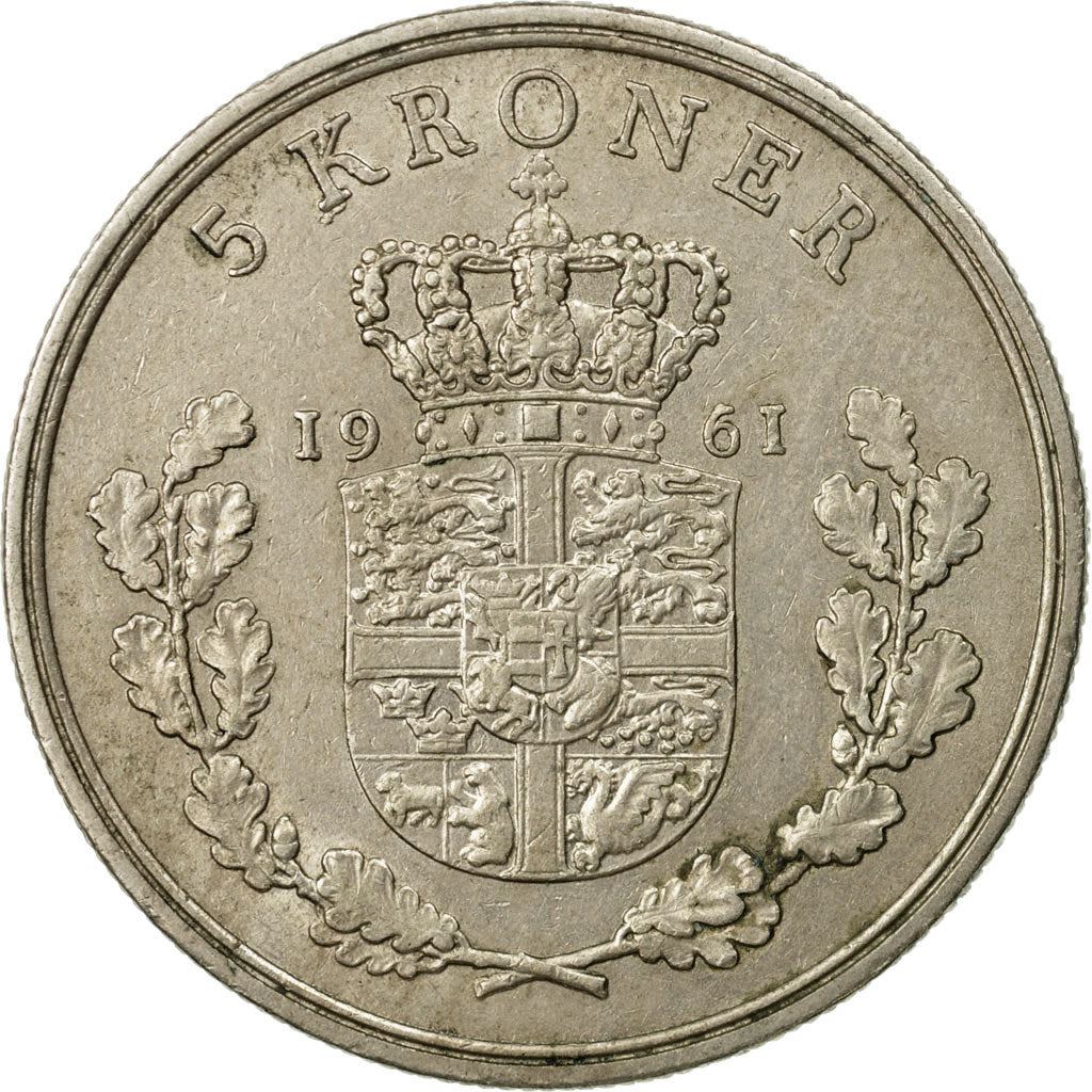 Denmark | 5 Kroner Coin | Frederik IX | Km:853 | 1960 - 1972