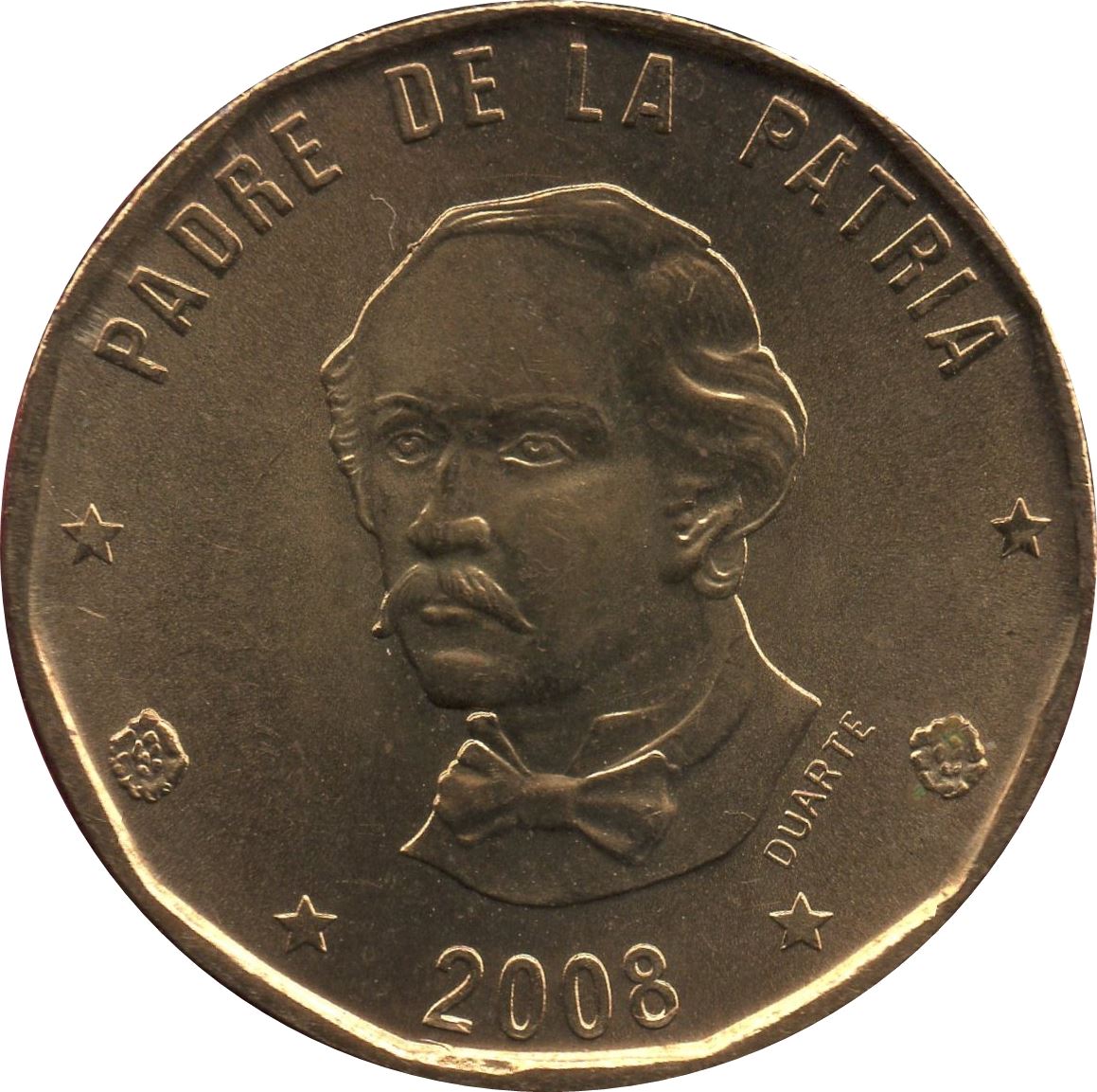 Dominican Republic 1 Peso Coin | Juan Pablo Duarte y Diez | 2008 - 2018