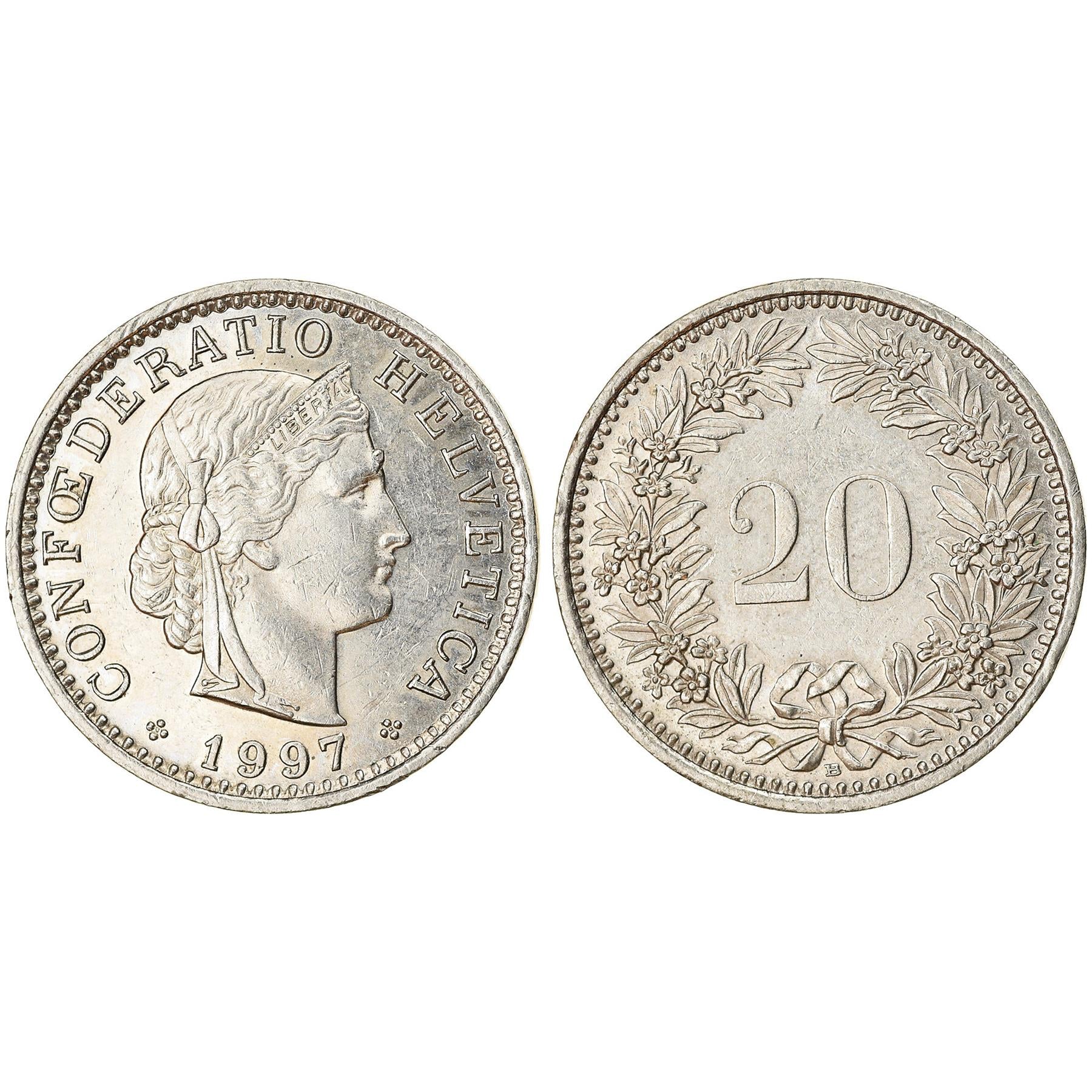 Swiss 7 Coin Set 1 5 10 20 Rappen 1/2 1 2 Francs | Wheat | Libertas | Helvetia | Switzerland | 1981 - 2023