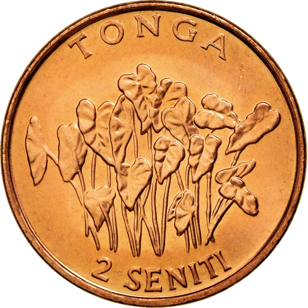 Tonga | Moneta da 2 Seniti | Pianta di Taro | FAO | Km:67A | 2002 - 2005