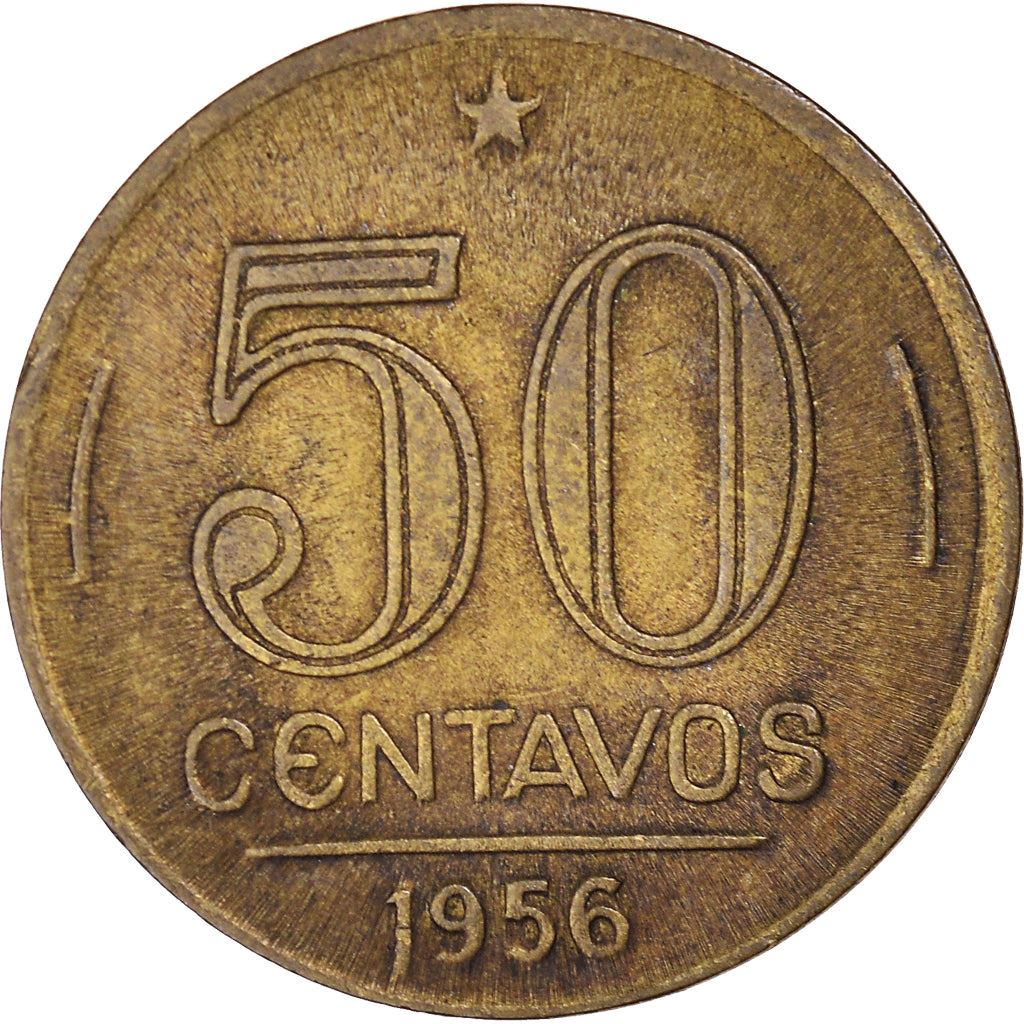 Brazil | 50 Centavos Coin | Eurico Gaspar Dutra | Km:563 | 1948 - 1956