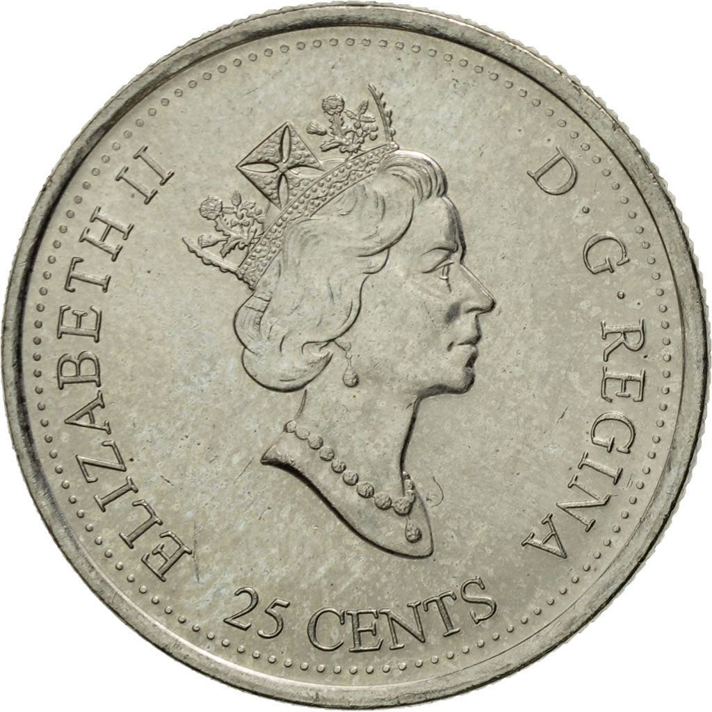Canada | 25 Cents Coin | Etched in Stone | Nickel | KM:343 | 1999