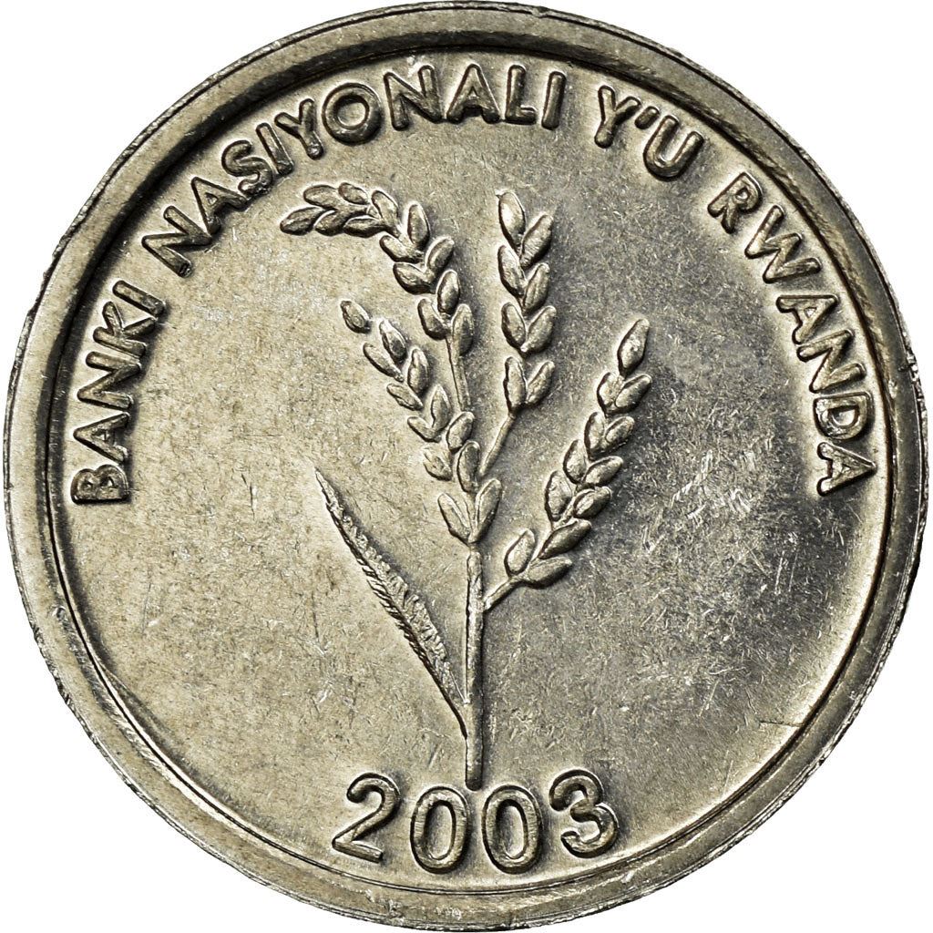 Rwanda | 1 Ifaranga Coin | Rice Plant | Km:22 | 2003