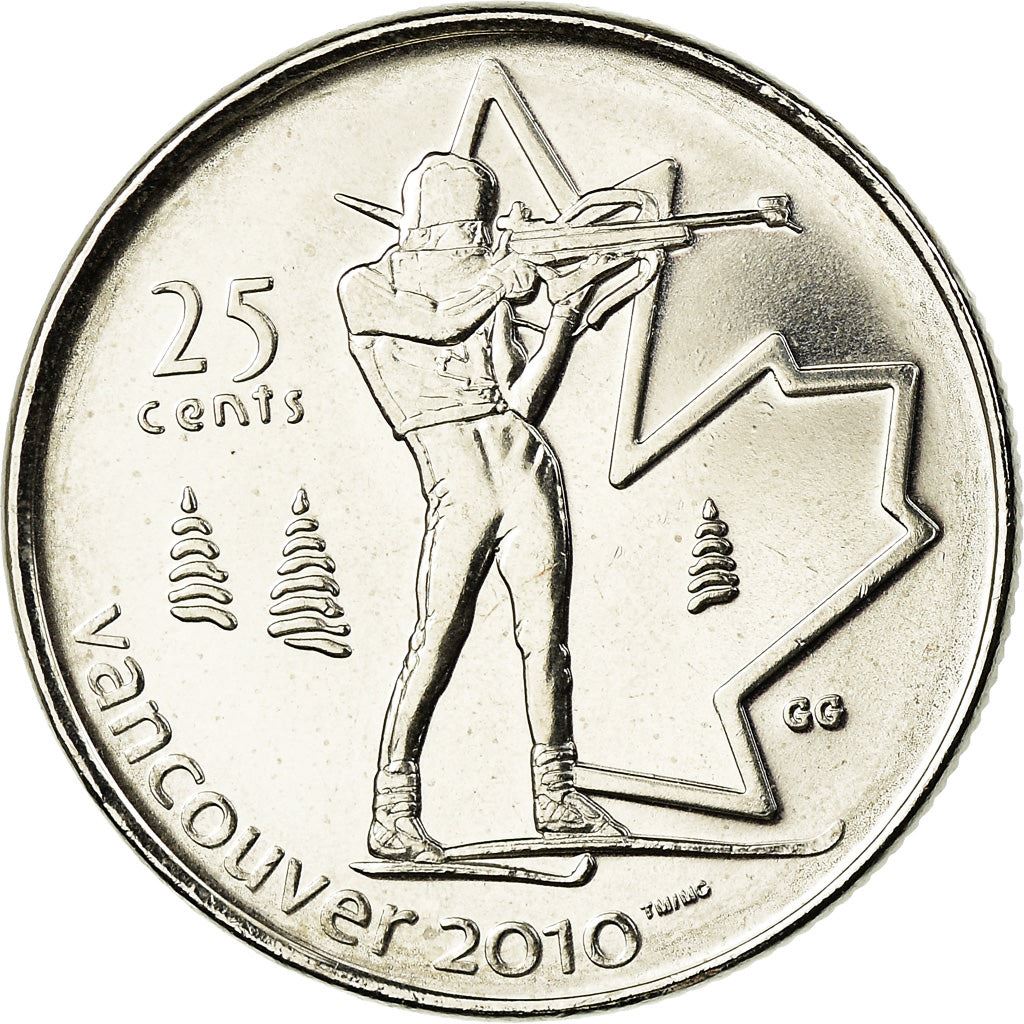 Canada | 25 Cents Coin | Nickel plated steel | Biathlon | KM:685 | 2007