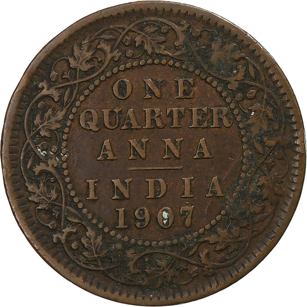India - British | 1/4 Anna Coin | King Edward VII | Km:502 | 1906 - 1910