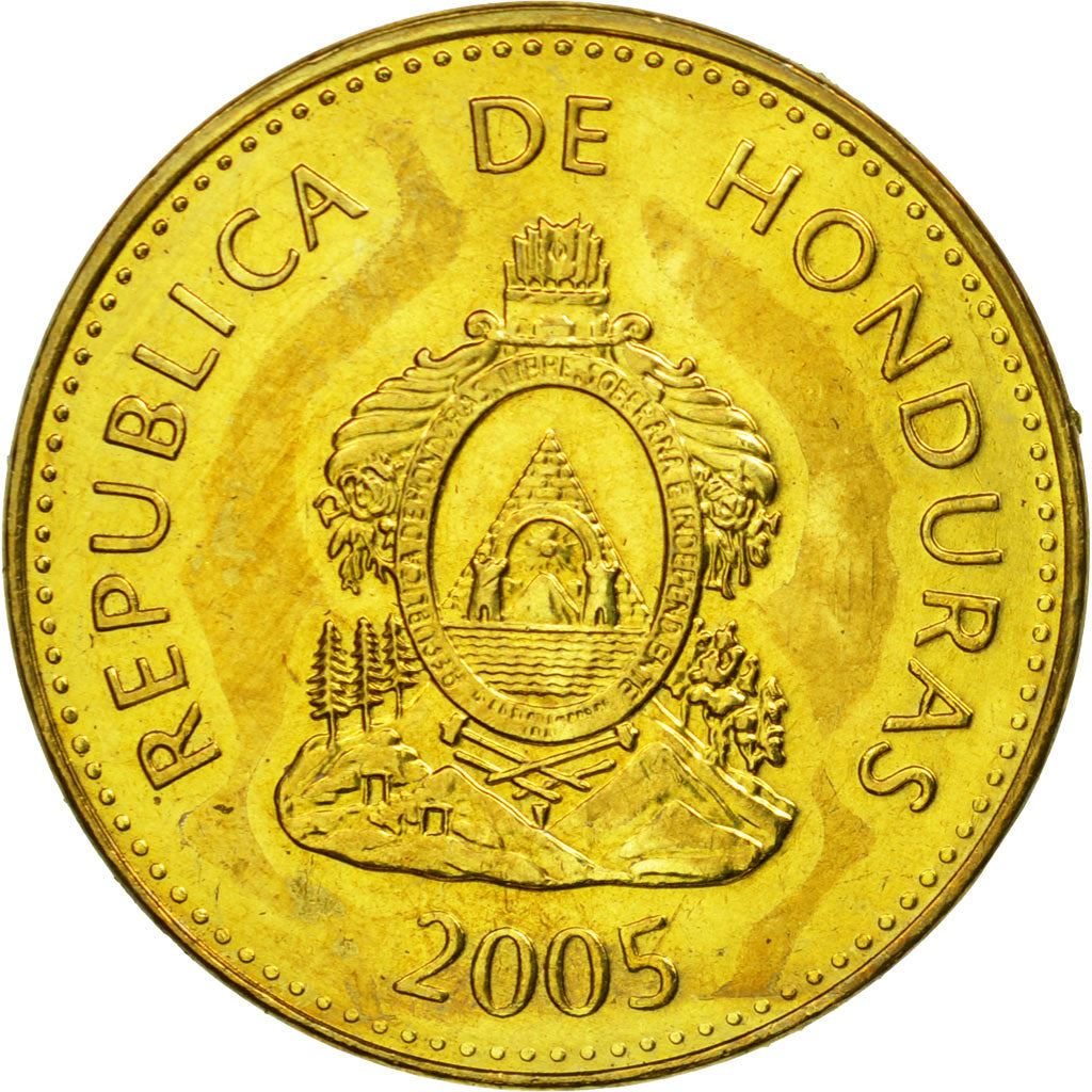 Honduras | 5 Centavos Coin | Brass | Wreath | Coat of Arms | Km:72.4 | 1995 - 2007