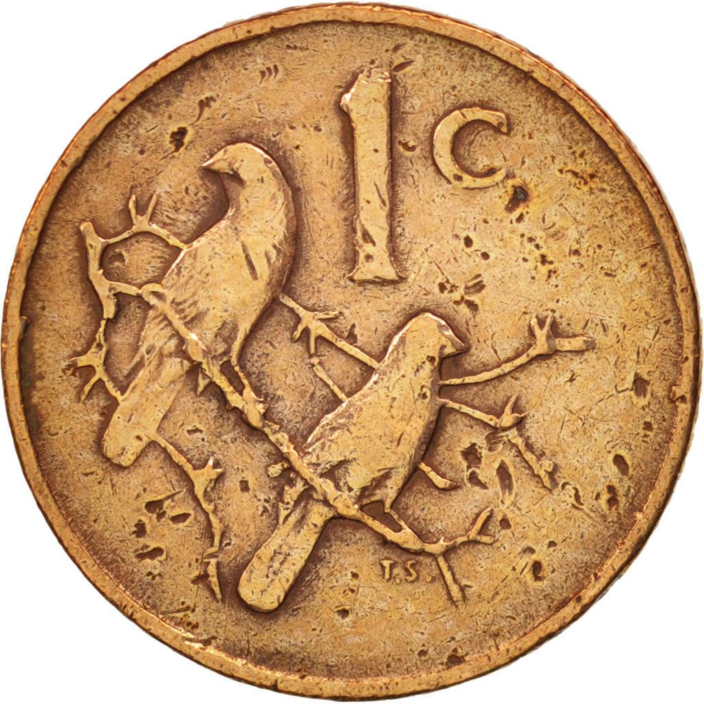 South Africa 1 Cent Coin | Charles Swart | English Legend - SOUTH AFRICA | KM74.1 | 1968