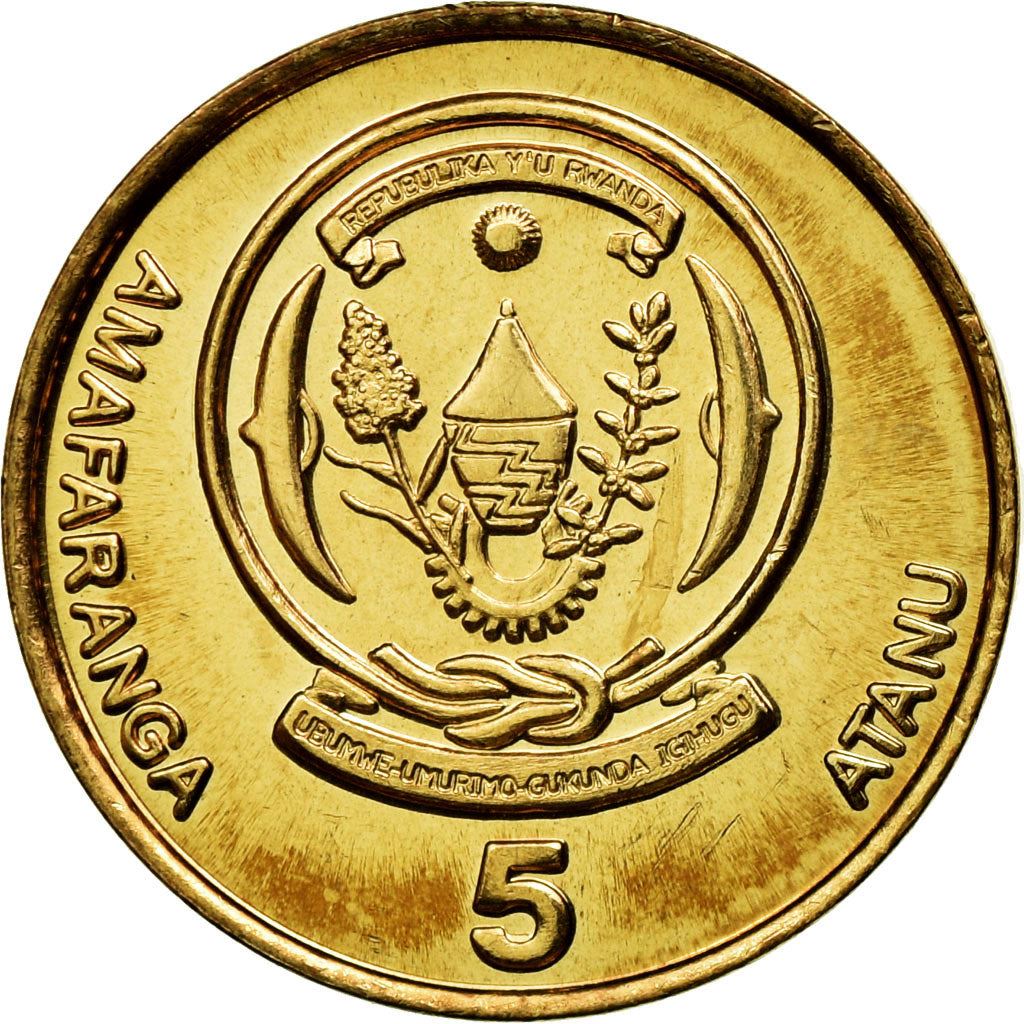 Rwanda | 5 Amafaranga Coin | Coffee Plant | Coffee Beans | Km:23 | 2003