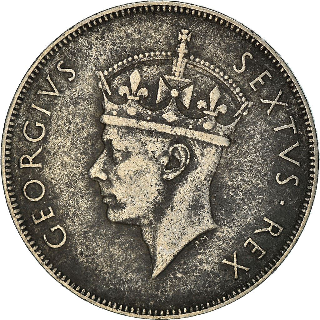 East Africa | 1 Shilling Coin | George VI | Lion | Mountains | Km:31 | 1948 - 1952