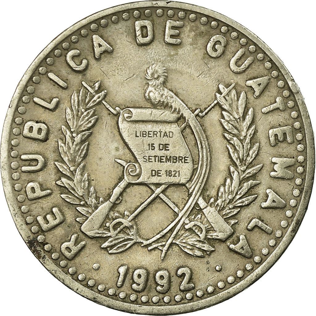 Guatemala | Pièce de 25 centavos | Buste indigène | Km:278 | 1977 - 2000