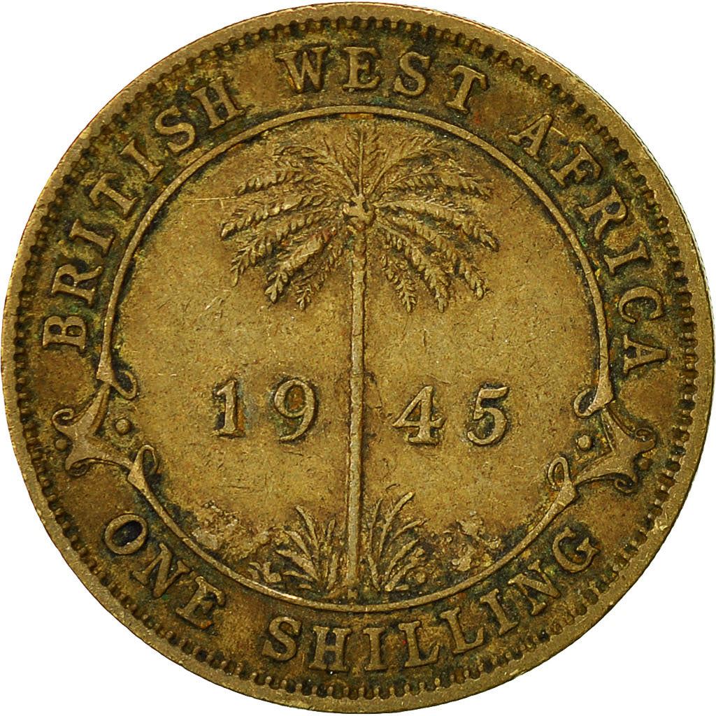 British West Africa | 1 Shilling Coin | Wreath | George VI | Km:23 | 1938 - 1947