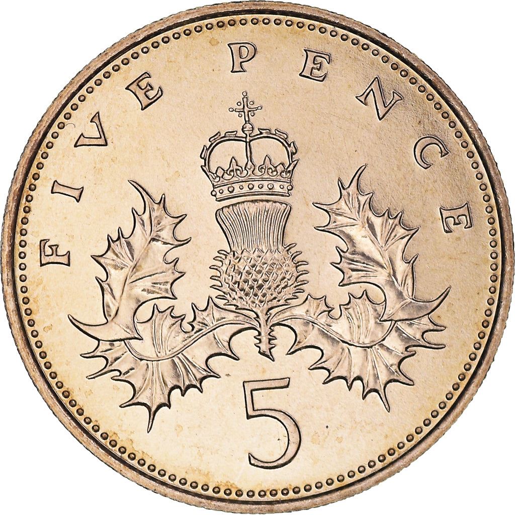 United Kingdom | 5 Pence Coin | Elizabeth II | Km:929 | 1982 - 1984