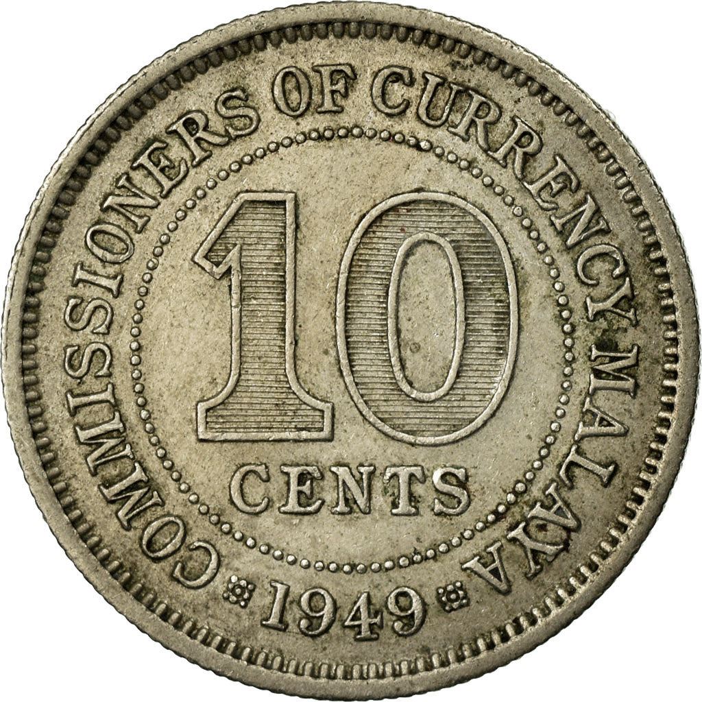 Malaya | 10 Cents Coin | George VI | Km:8 | 1948 - 1950