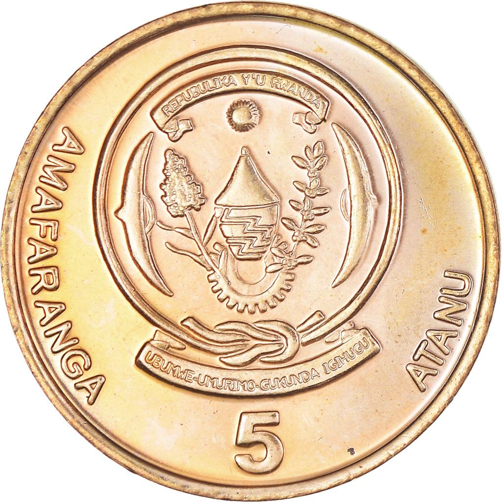 Rwanda | 5 Amafaranga Coin | Coffee Plant | Coffee Beans | Km:23 | 2003