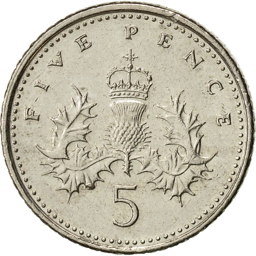 United Kingdom | 5 Pence Coin | Elizabeth II | Km:988 | 1998 - 2008
