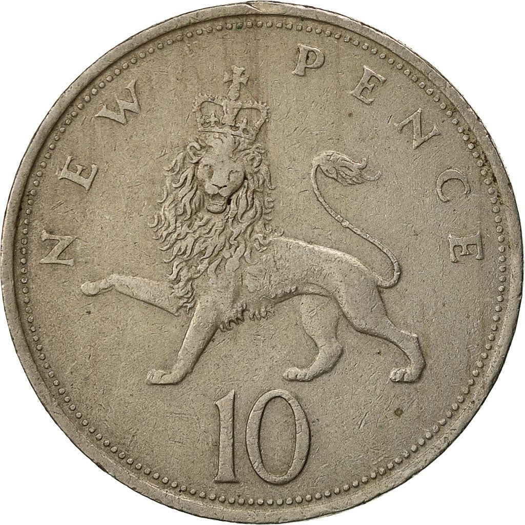 United Kingdom | 10 New Pence Coin | Elizabeth II | Km:912 | 1968 - 1981