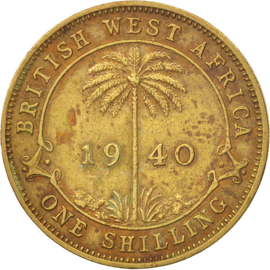 British West Africa | 1 Shilling Coin | Wreath | George VI | Km:23 | 1938 - 1947