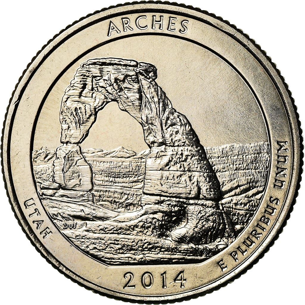 United States | 1/4 Dollar Coin | Arches National Park | Km:568 | 2014