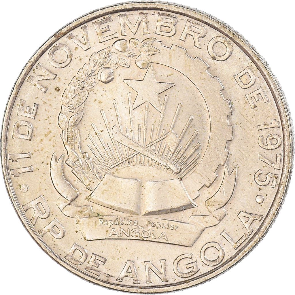 Angola | 5 Kwanzas Coin | Gear | Wreath | Km:85 | 1977