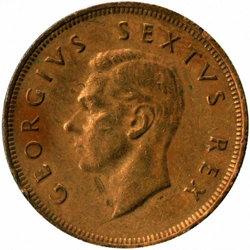 South Africa 1 Penny Coin | George VI SUID AFRIKA - SOUTH AFRICA | KM34.2 | 1951 - 1952