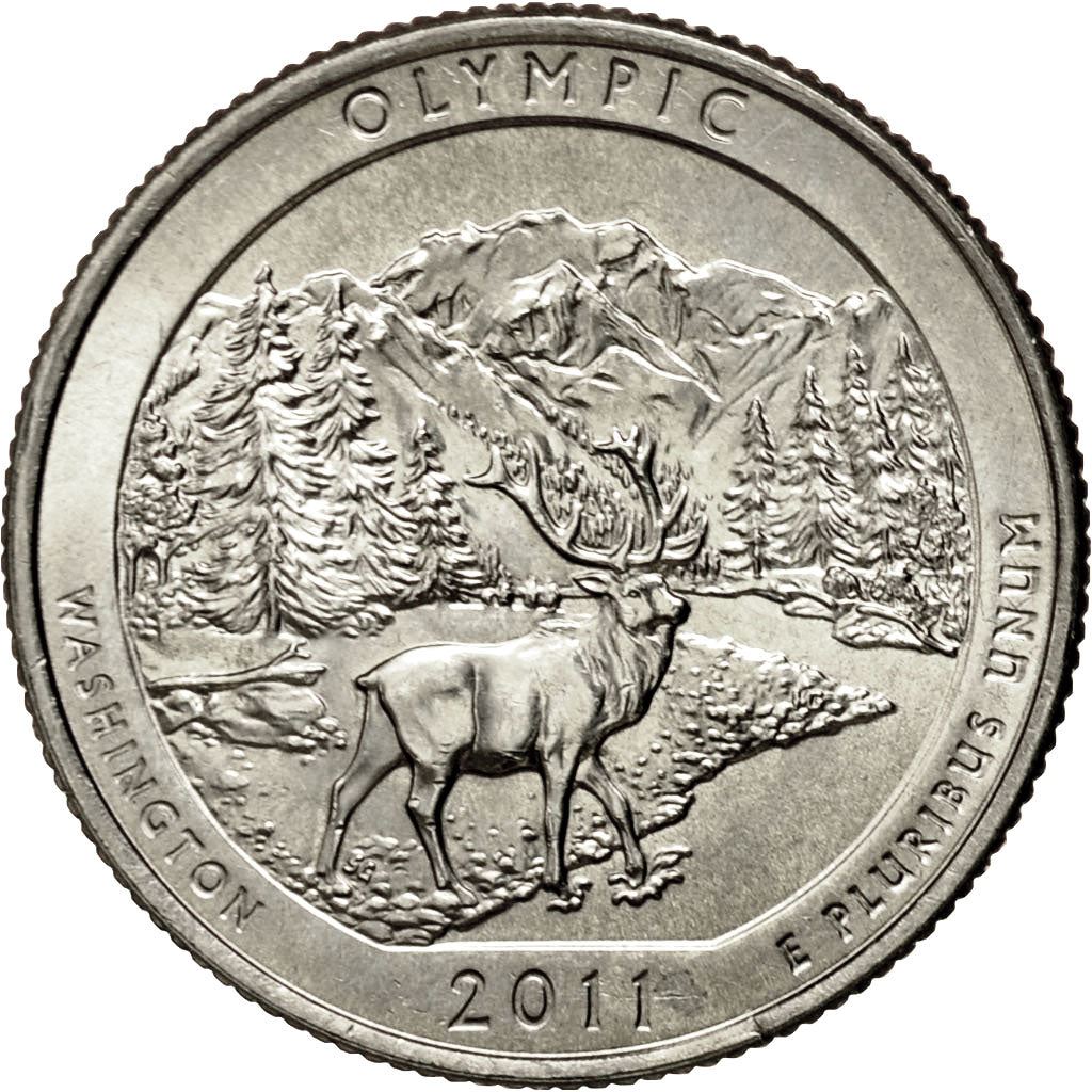 USA | 1/4 Dollar Mynt | Olympic National Park | Km:496 | 2011