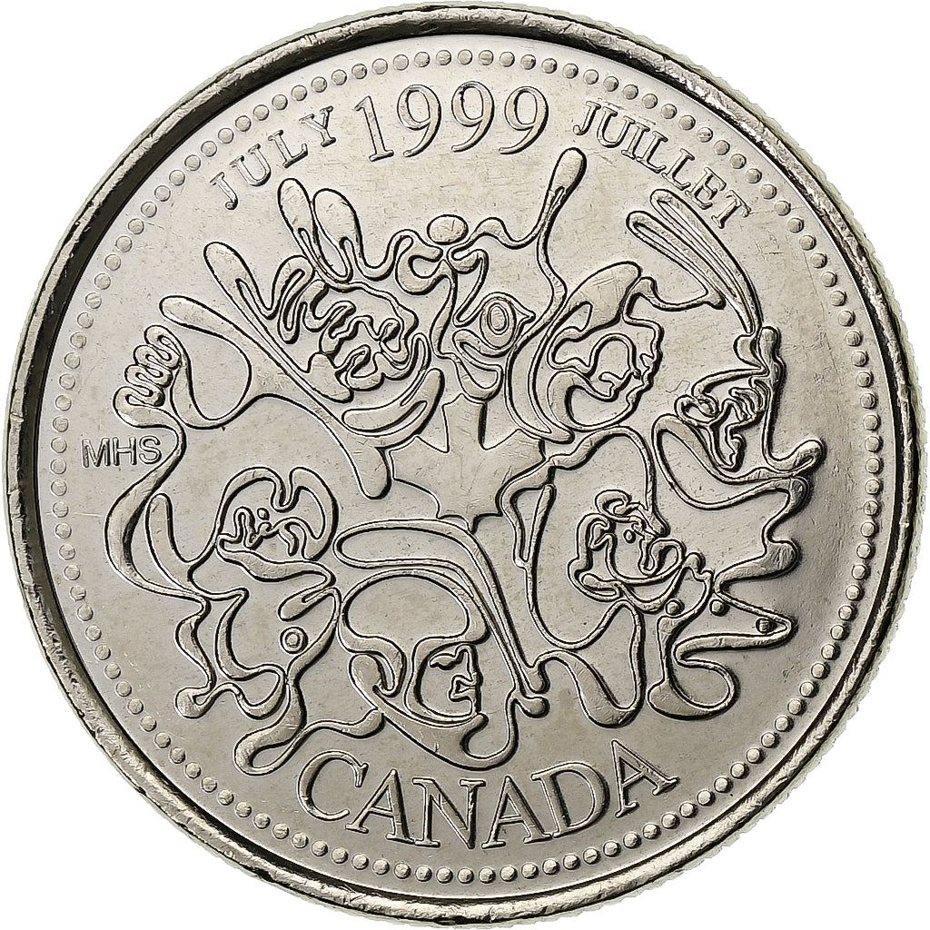 Canada | 25 Cents Coin | A Nation of People | Km:348 | 1999