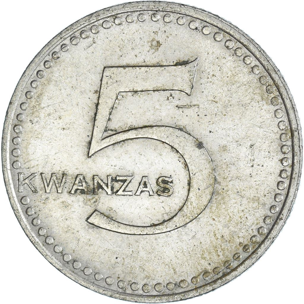 Angola | 5 Kwanzas Coin | Gear | Wreath | Km:85 | 1977