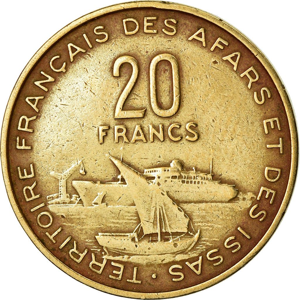 Afars and Issas | 20 Francs Coin | Marianne | Dhow | Ocean Liner | Km:15 | 1968 - 1975