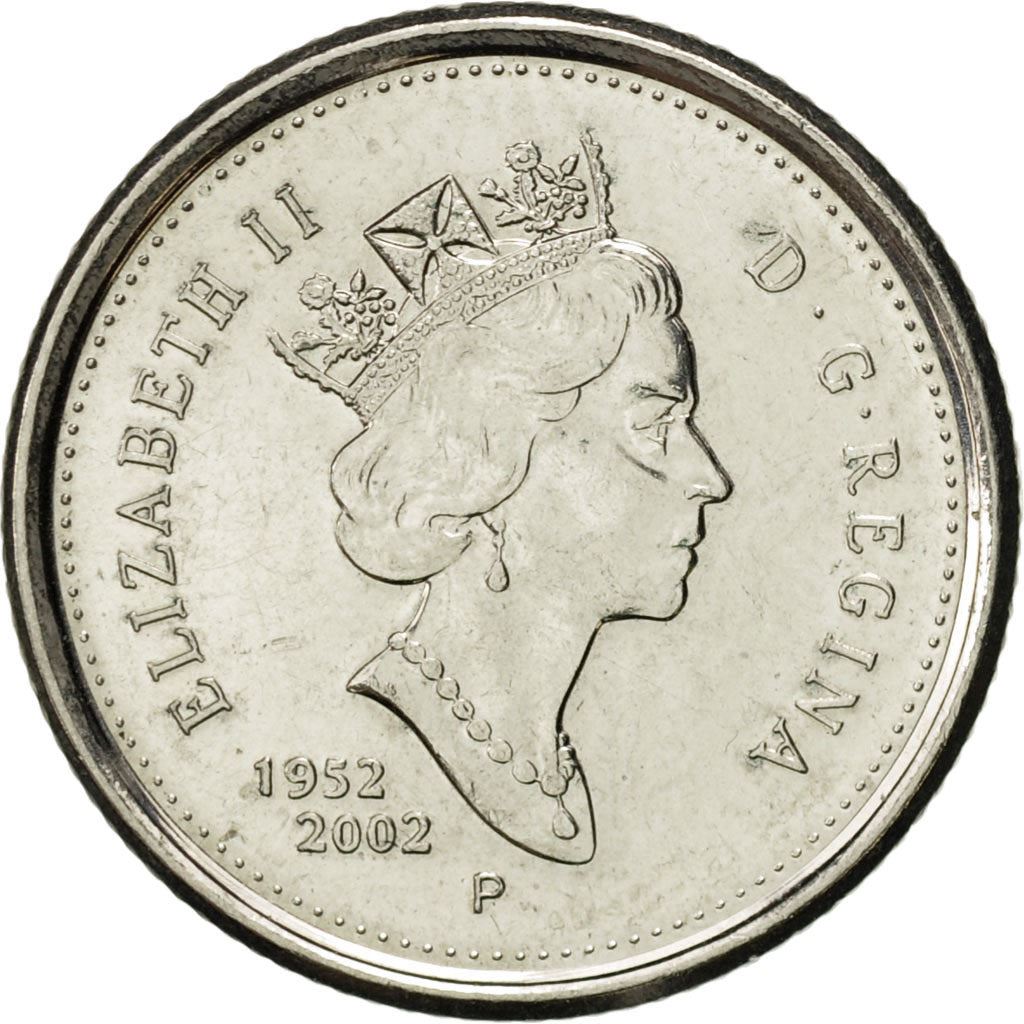 Canada | 10 Cents Coin | Nickel plated steel | Golden Jubilee | KM:447 | 2002