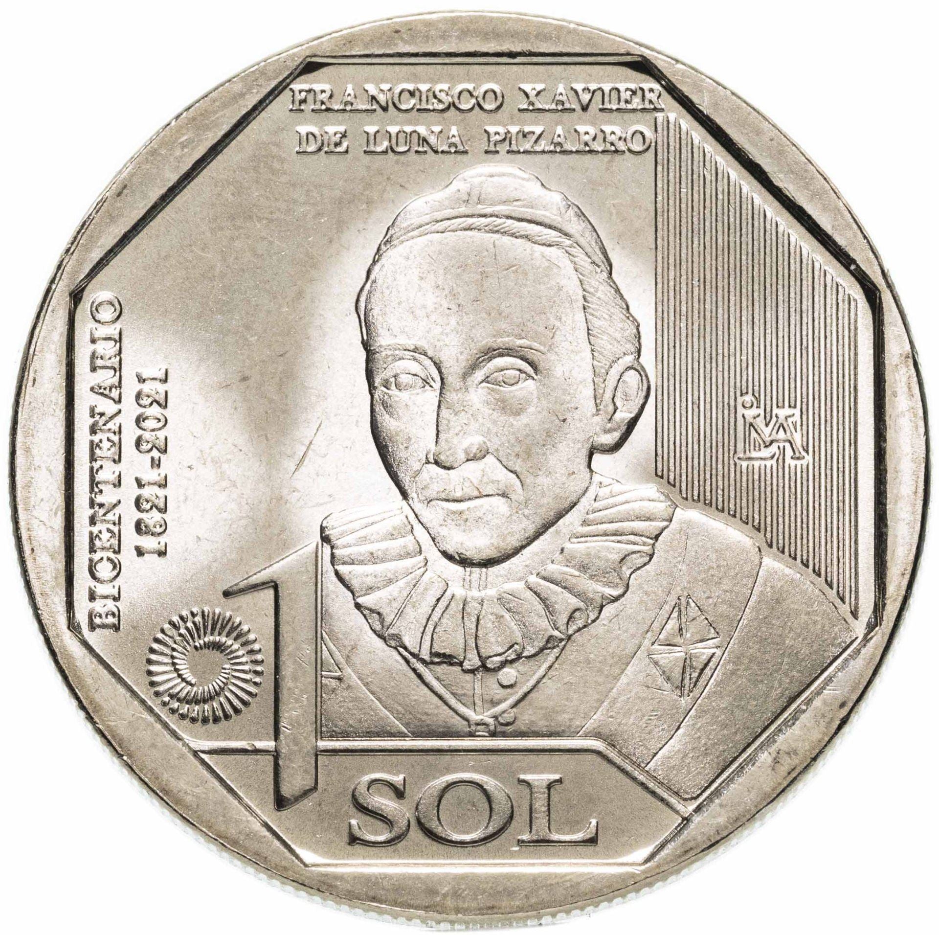 Peru | 1 Sol Coin | Francisco Xavier De Luna Pizarro | KM:437 | 2023